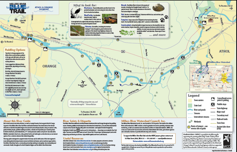 Millers River Blue Trail Map 2012
