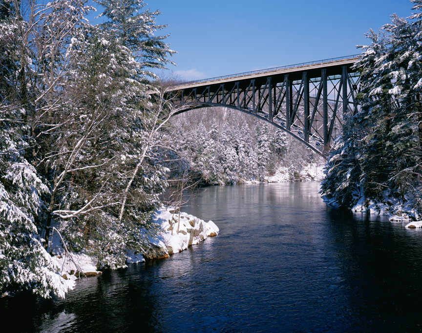 Confluence of Millers and Connecticut Rivers with French King Bridge, Erving, MA
